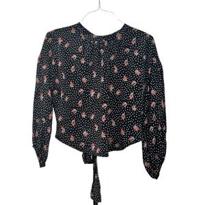 LENON- crop top with flowers with, size smalll, NWT